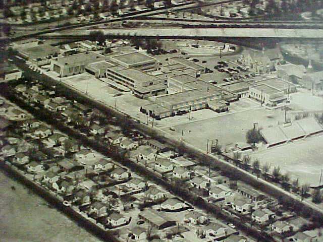 Aerial view of schools 1955